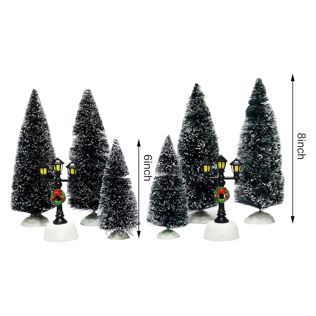 20-Piece Lighted Christmas Village Set with LED Lights Battery Operated Miniature Holiday Town Display Hand-Painted Christmas Houses, Figurines & Trees Gift-Ready Packaging