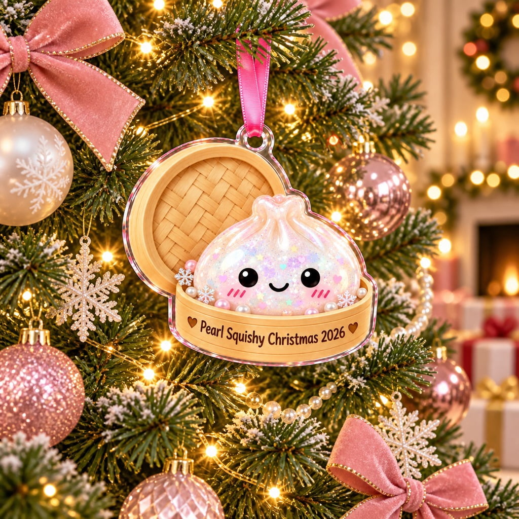 Christmas Ornament Cute Pearl Squishy Dumpling Tree Hanging for Collectors