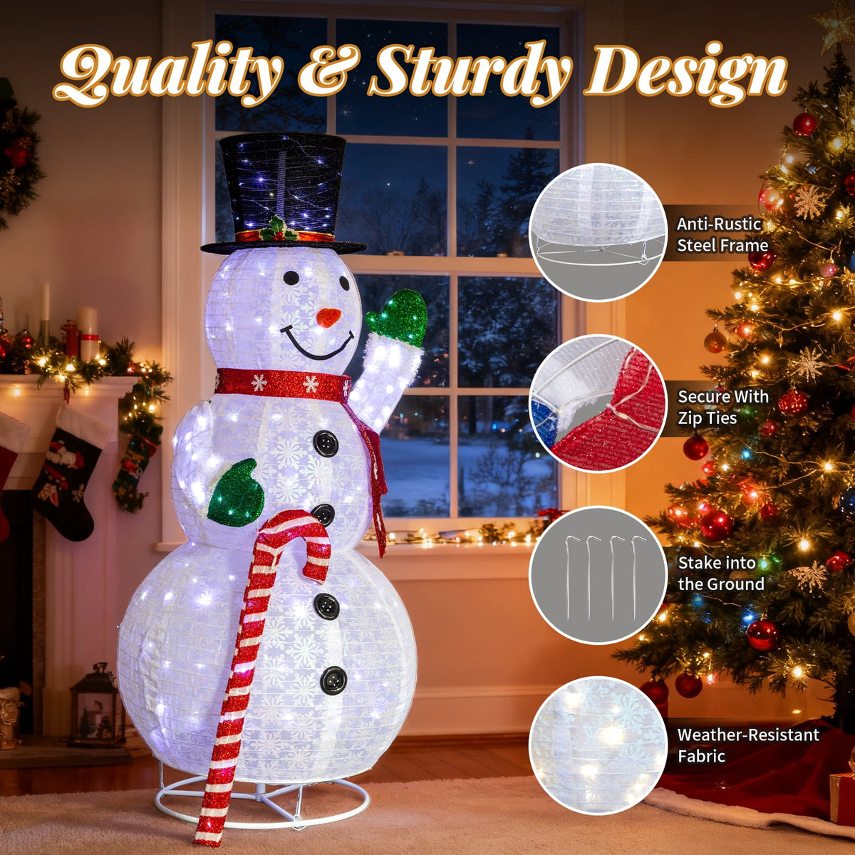 UBesGoo Top Hat Christmas Outdoor Decoration Outdoor Snowman 6FT Christmas Decorations for Home Indoor Lawn Yard