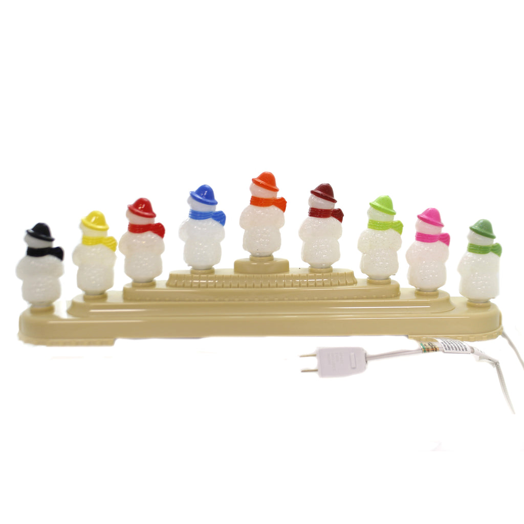 Shiny Brite Snowman Candolier Plastic Electric 9 Lights Christmas 4027595