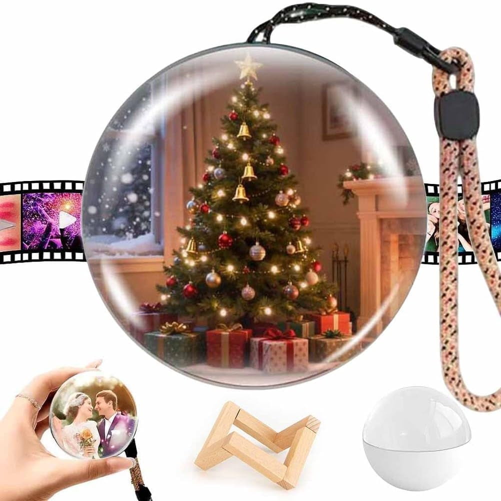 2026 Video Christmas Ball, WiFi Memory Sphere Ornament ,Personalized 3D Memory Orb Custom Video Sphere, Ideal for DIY Gift for Anniversary Birthday Christmas