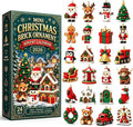 24-Day Mini Christmas Brick Ornament Advent Calendar,24 Unique Designs Buildable Bricks, DIY Building Set for Christmas Trees, Mantels and Festive Displays