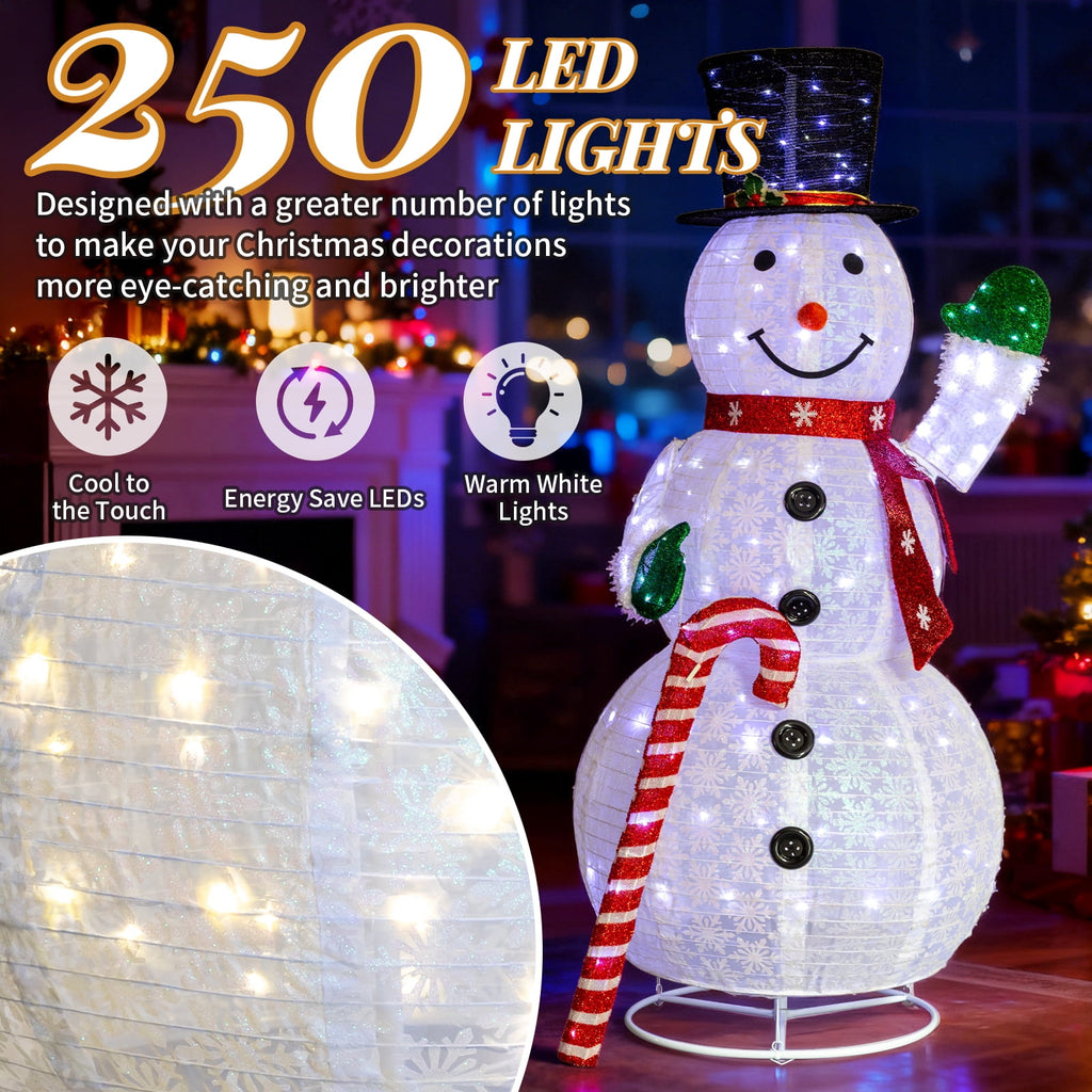 UBesGoo Top Hat Christmas Outdoor Decoration Outdoor Snowman 6FT Christmas Decorations for Home Indoor Lawn Yard