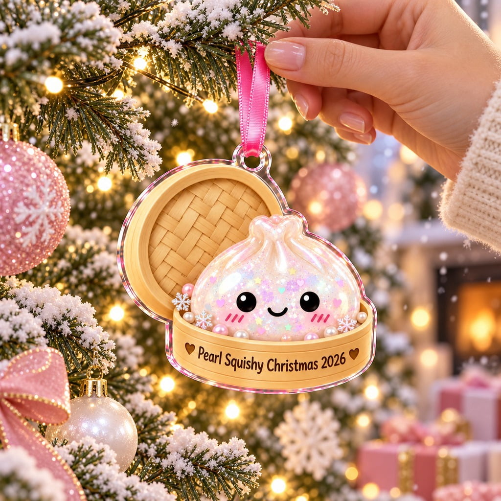 Christmas Ornament Cute Pearl Squishy Dumpling Tree Hanging for Collectors