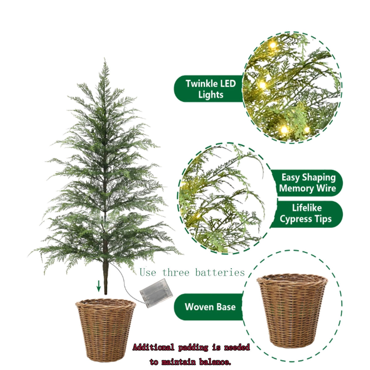 2 Set 4FT Lifelike Touch Artificial Cedar Topiary Trees for Front Porch | Fake Christmas Trees, Faux Potted Plants, UV Resistant Fake Greenery, for Front Door Garden Outdoor Farmhouse Home Decoration