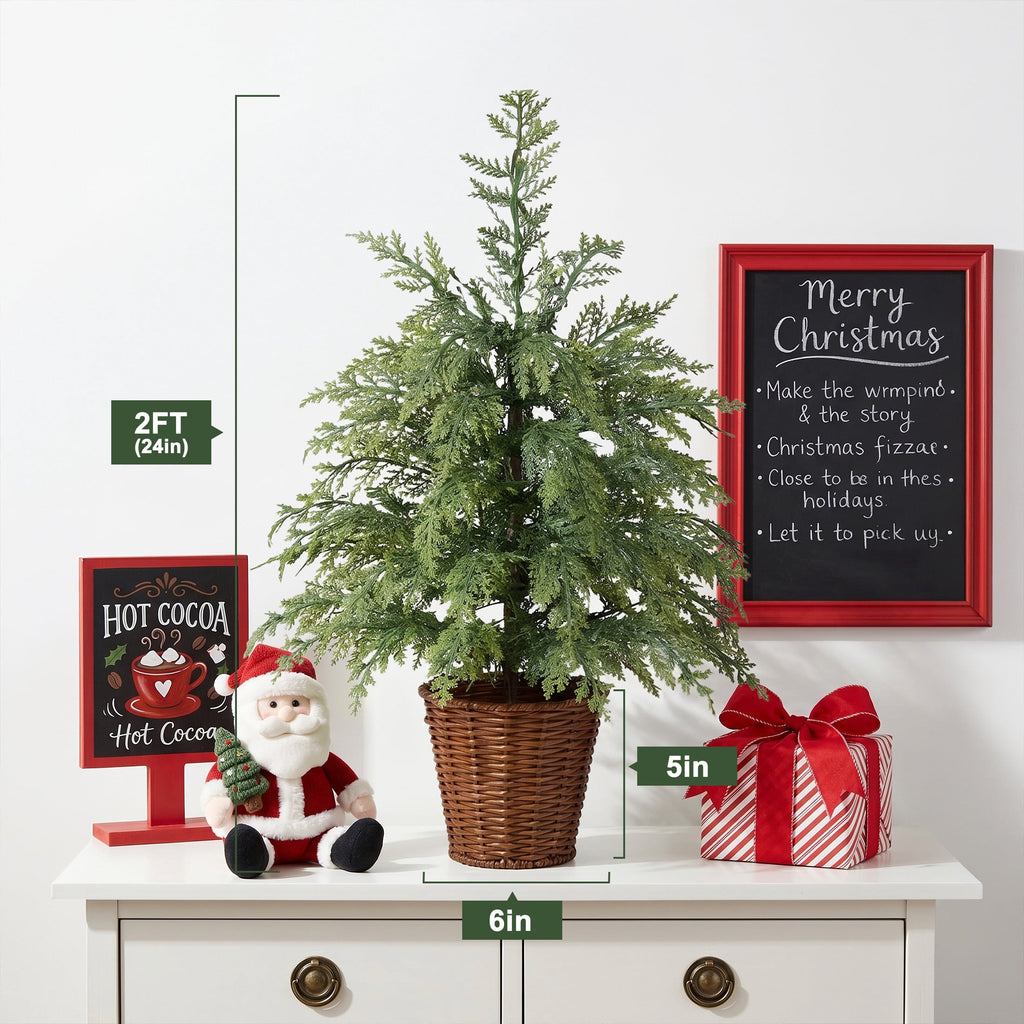 DR.Planzen 6' Pre-Lit Green Cypress Artificial Christmas Tree with 350 Warm White Twinkle LED Lights, Full-Bodied Xmas Tree with Metal Stand, Indoor Holiday Decoration