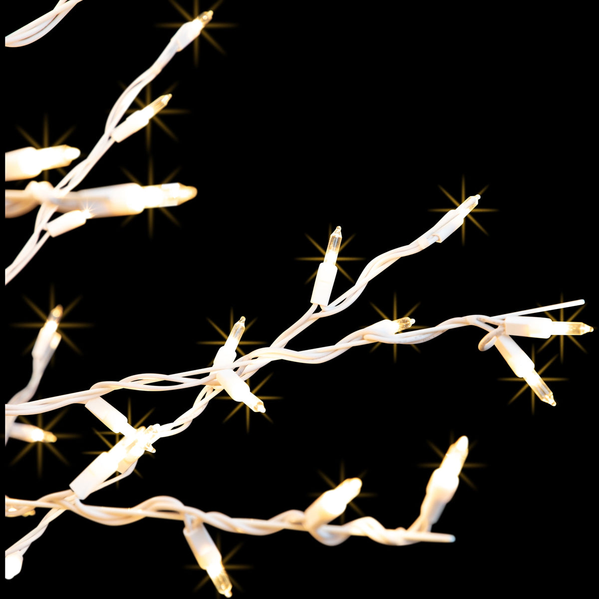 Northlight 4' White Lighted Christmas Cascade Twig Tree Outdoor Decoration - Clear Lights
