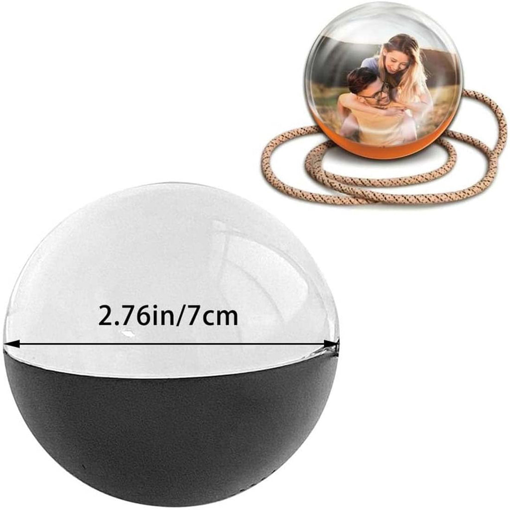 Magic Crystal Ball Christmas Ornament, Memory Orb, 2.7in Memory Orb Custom Video Sphere, Uploadable Videos & Photos, Memory Orb Ornament, Family Moments Keepsake Gifts (White)