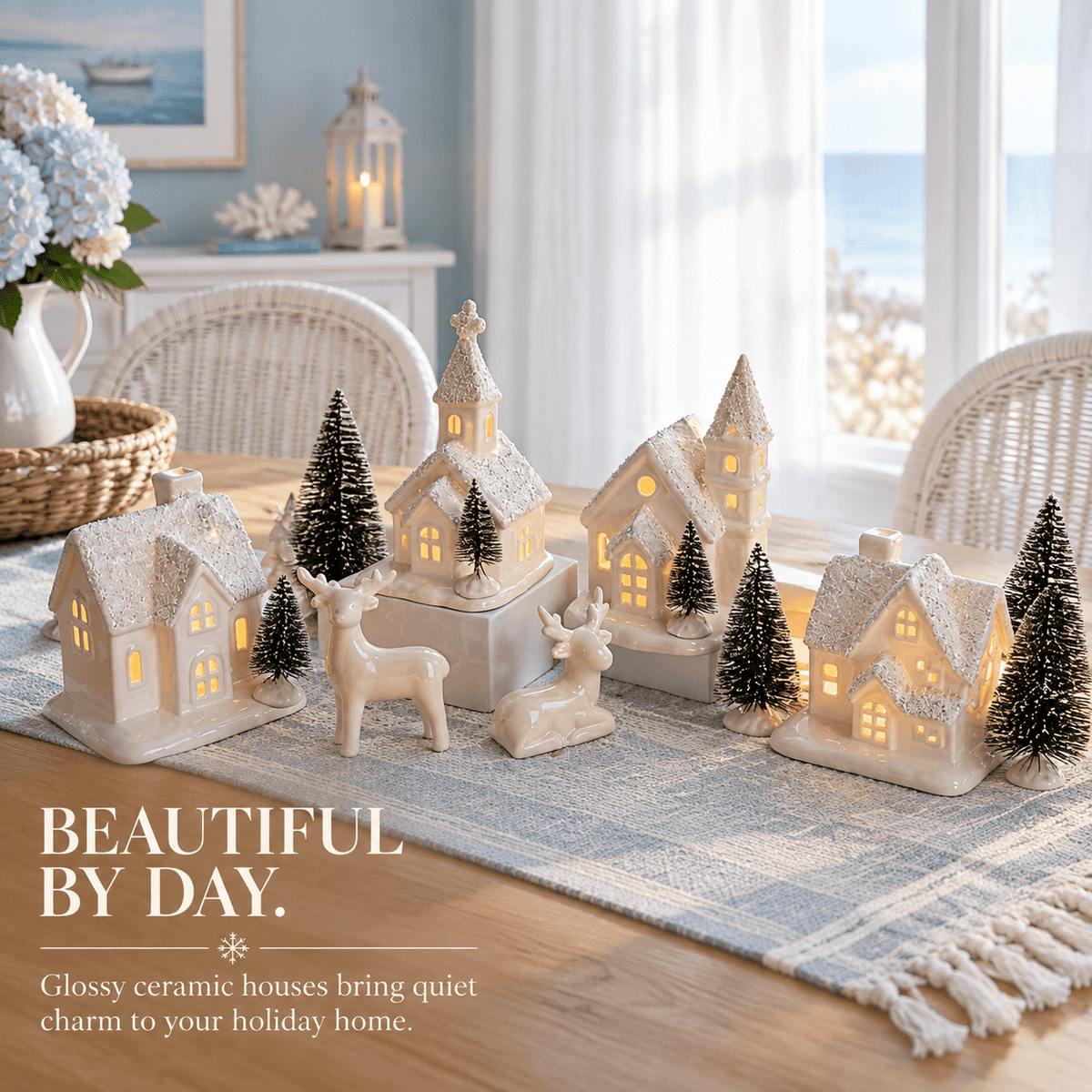 Christmas Villsets-13 Pieces White Indoor Decorations
