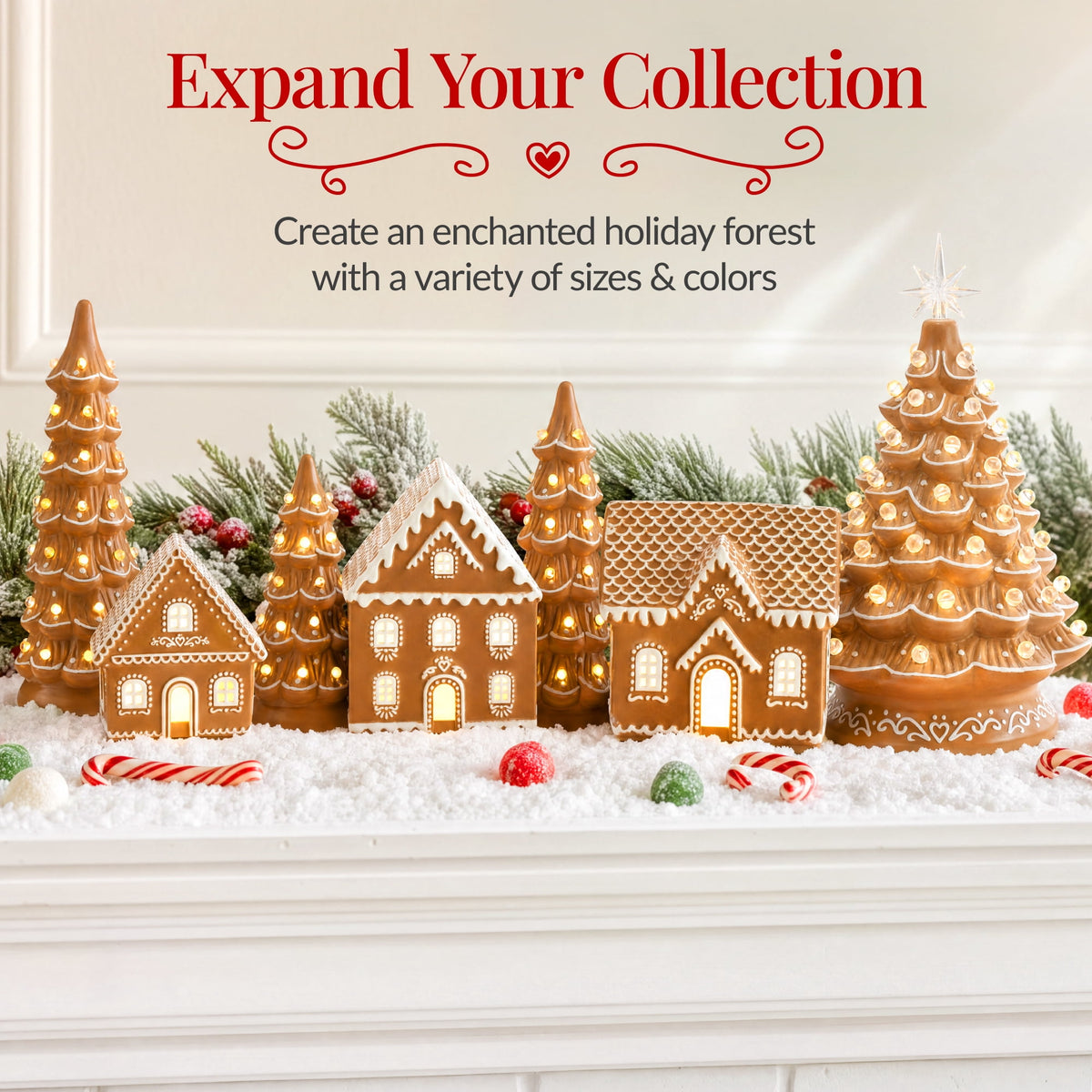 Best Choice Products Set of 3 Pre-Lit Hand-Painted Ceramic Tabletop Christmas Trees w/ Pink Bulbs - Pink