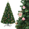 AUOSHI 7.5 FT Prelit Christmas Tree, 1600-Tip Artificial Christmas Tree with Lights, Xmas Tree with 380 LED, 11 Modes, 4 Brightness Levels, 3 Timers, Remote Control, Iron Stand, 24 Ornaments,1 Topper