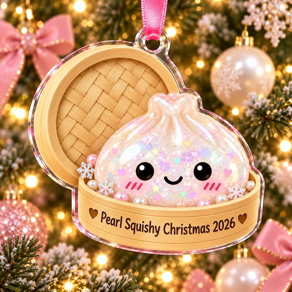 Christmas Ornament Cute Pearl Squishy Dumpling Tree Hanging for Collectors