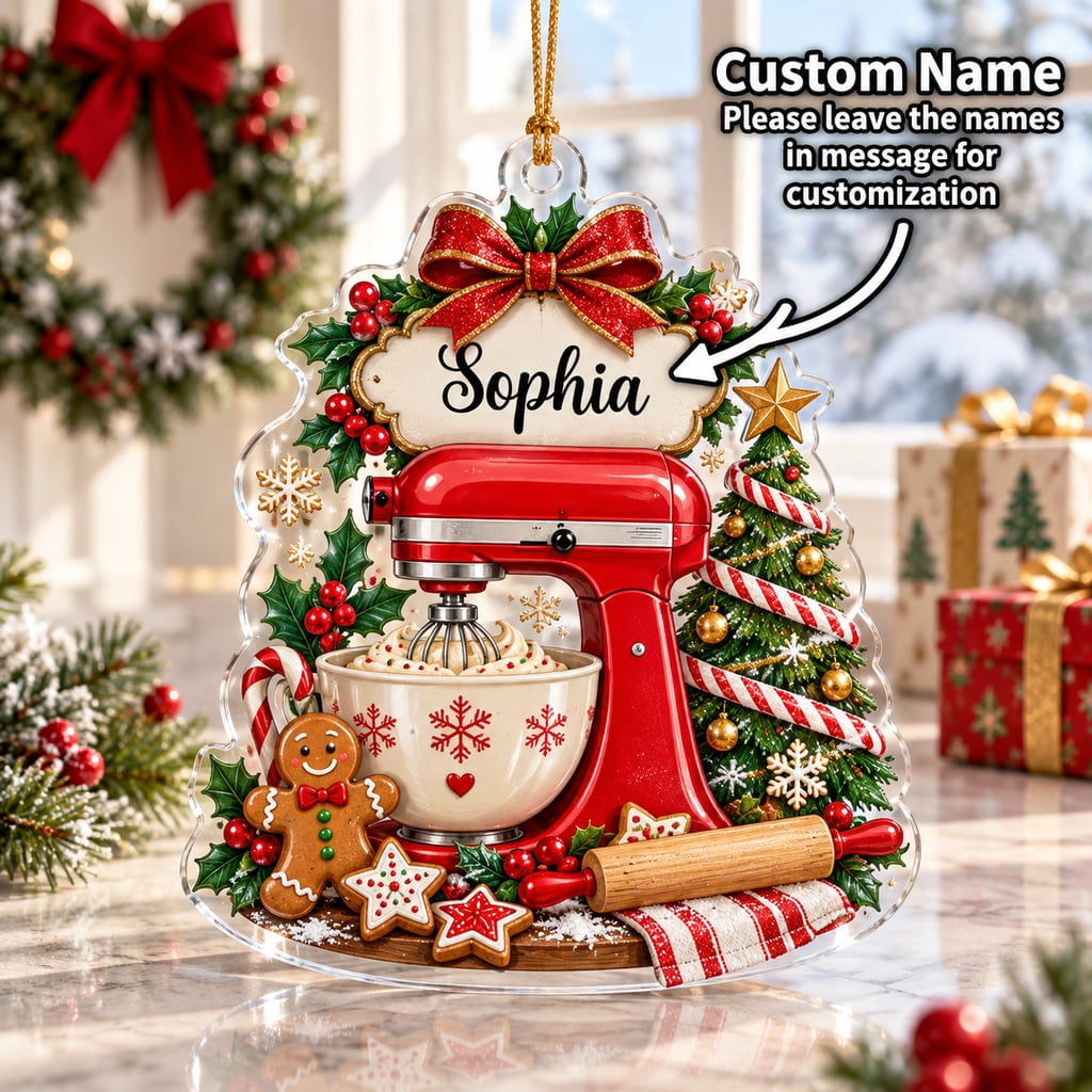 Christmas Ornament Personalized Kitchen Mixer 2026 Acrylic Tree Decor for Bakers