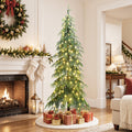 Haven Crest 7.5FT Flocked Cedar Christmas Tree 250 LEDs 2160 PE Tips Decor