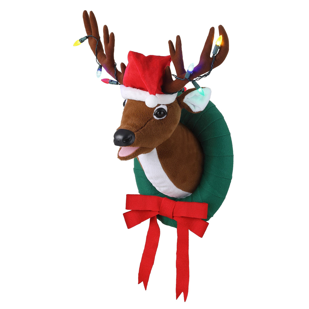 Mr. Christmas Animated Singing Reindeer Decoration, Red