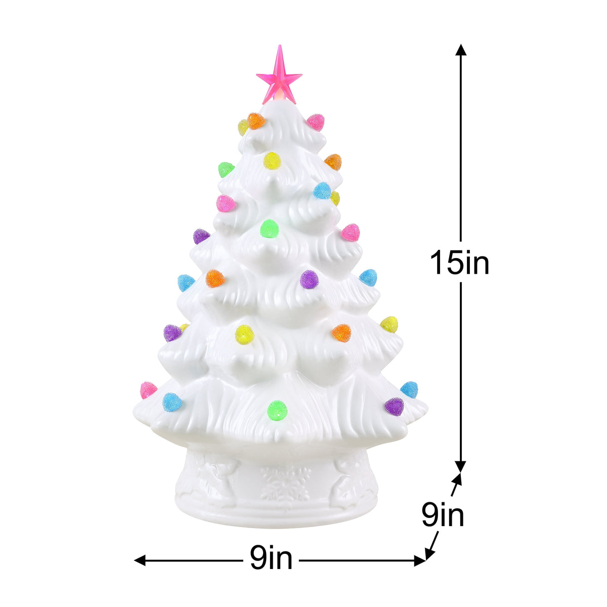 Mr. Christmas 15 in. Gumdrop Lights Nostlagic Ceramic Tree