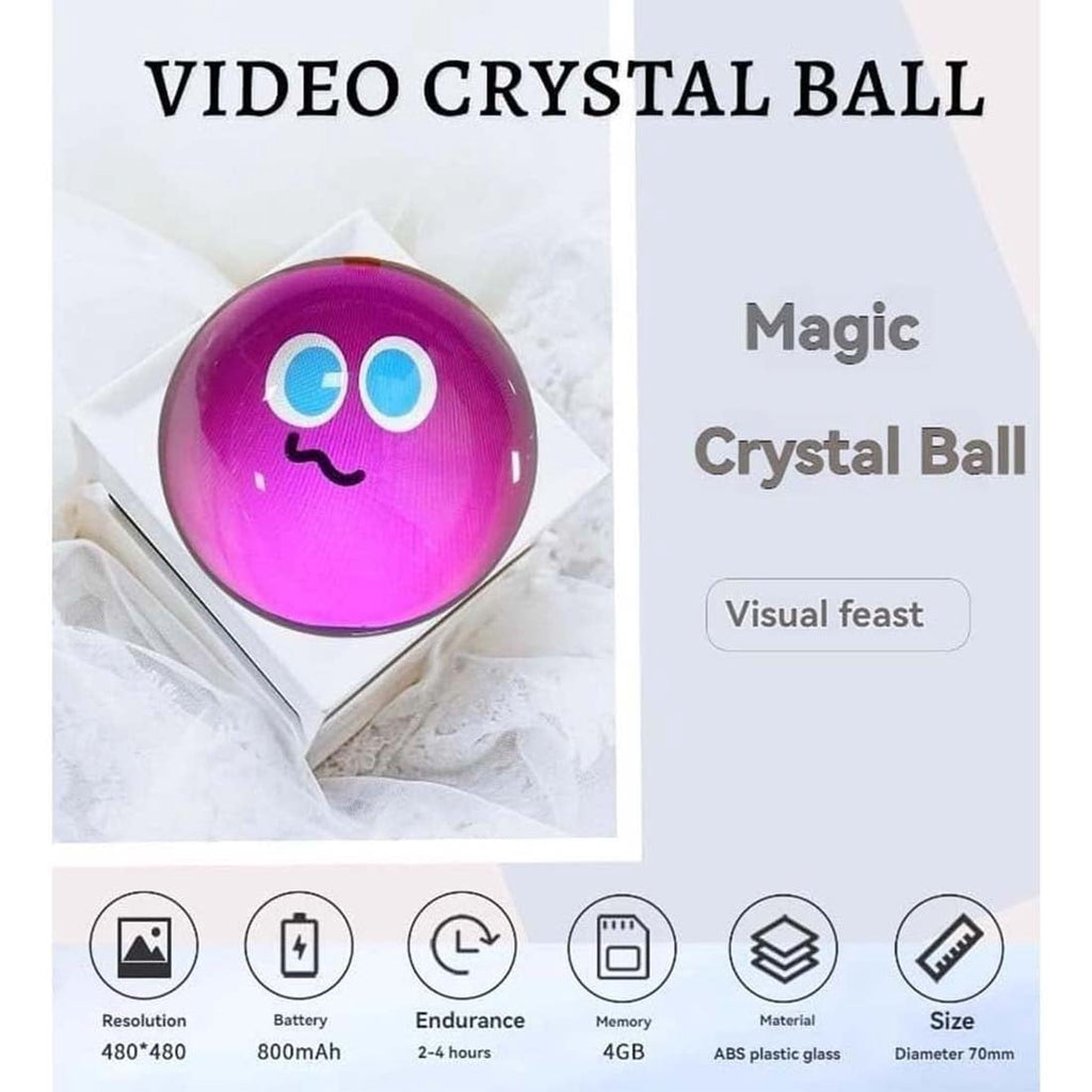 Magic Crystal Ball Christmas Ornament, Memory Orb, 2.7in Memory Orb Custom Video Sphere, Uploadable Videos & Photos, Memory Orb Ornament, Family Moments Keepsake Gifts (White)