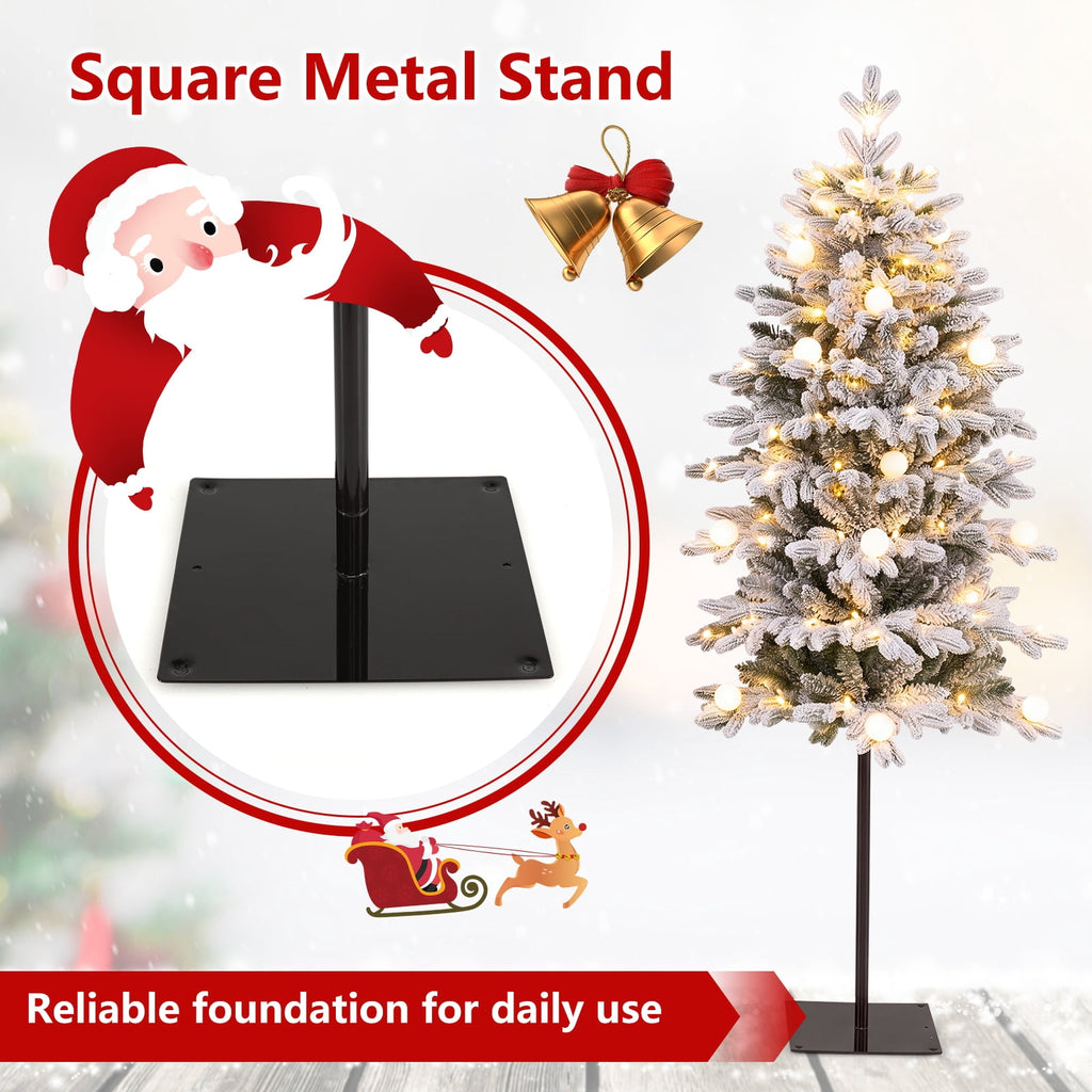 Costway Pre-Lit Christmas Tree Set of 3 Slim Artificial Lighted Xmas Decoration 3/4/5 FT