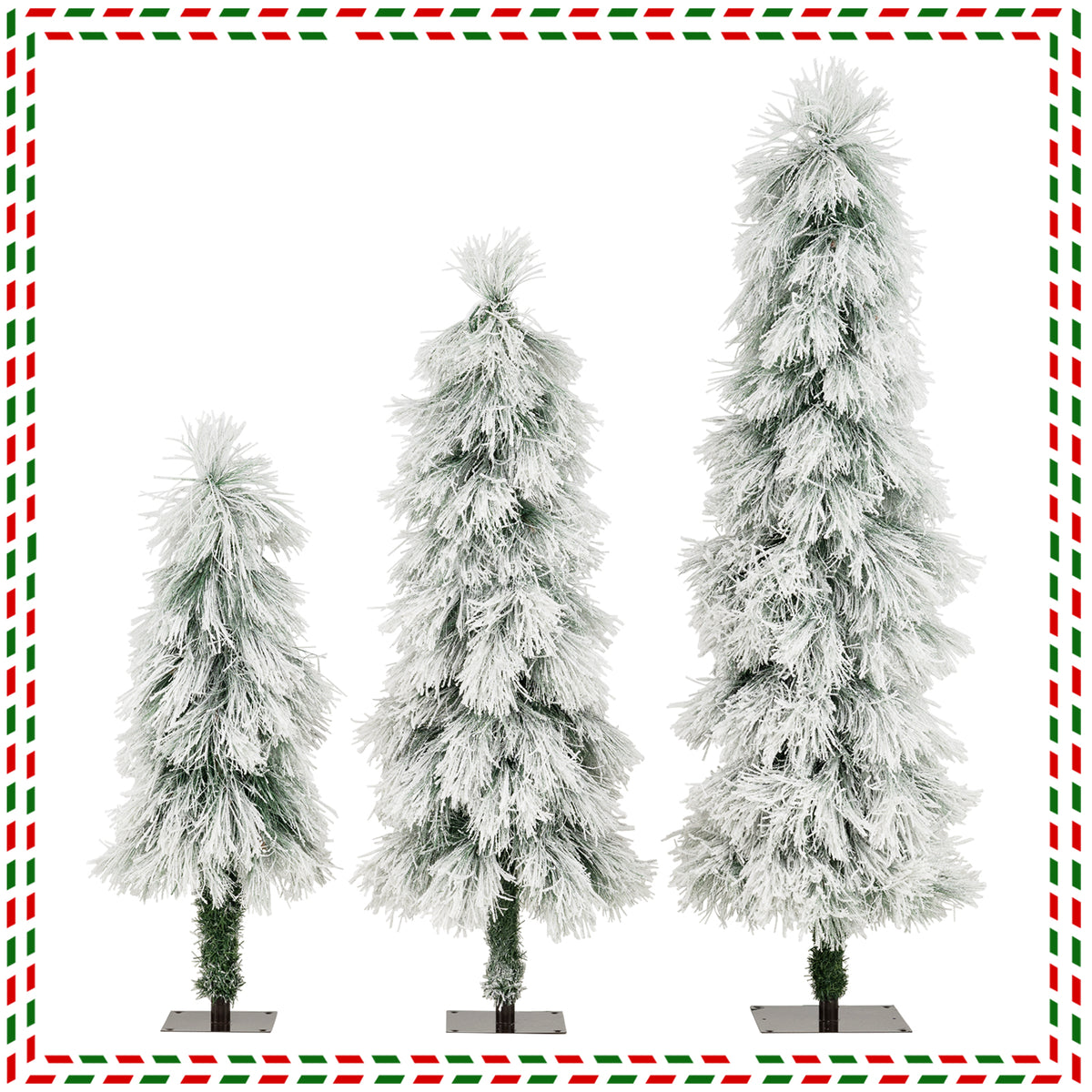 Costway 3' 4' 5' Artificial Christmas Tree Set with 30 + 50 + 70 LED Lights Holiday Decoration Tree