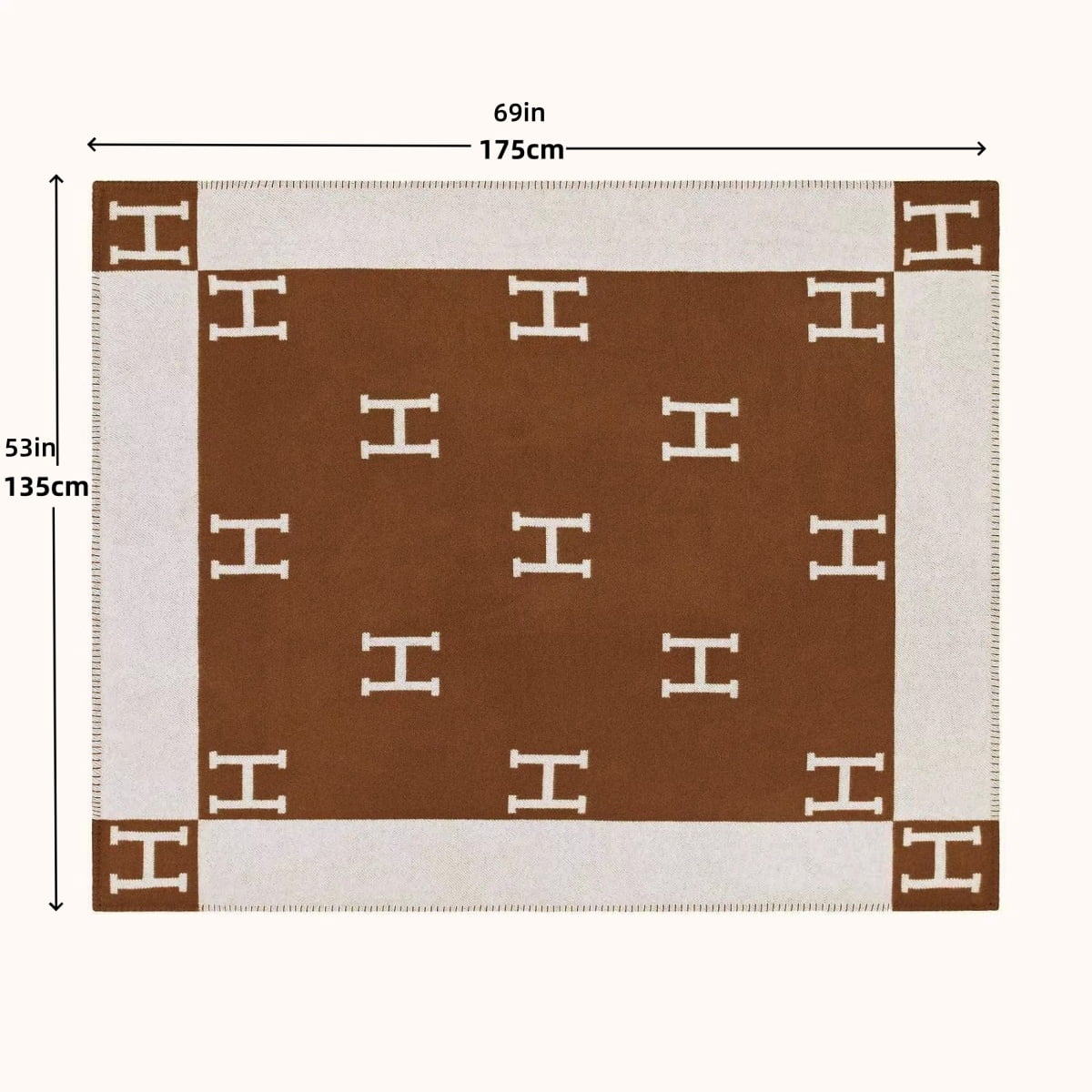 H Blanket Throw Blanket, Wool Blend Ultra Soft Warm Decorative Knit Black Blanket for Couch, Bed & Travel Christmas Thanksgiving Gift for Woman, 53" x 69"