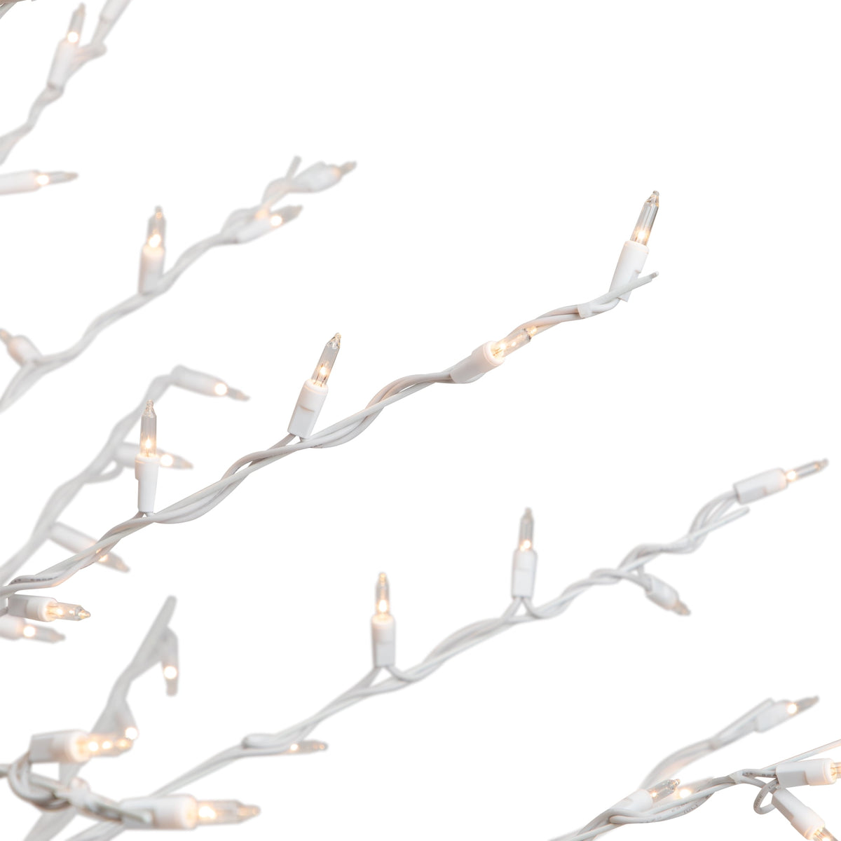 Northlight 4' White Lighted Christmas Cascade Twig Tree Outdoor Decoration - Clear Lights