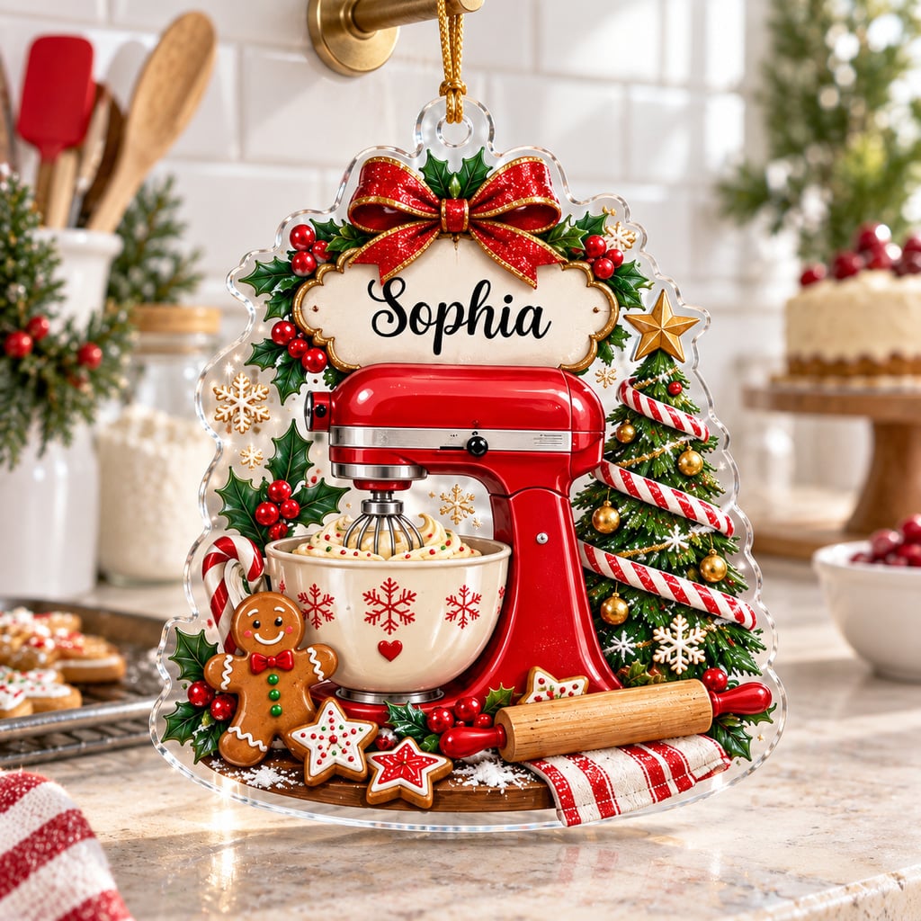Christmas Ornament Personalized Kitchen Mixer 2026 Acrylic Tree Decor for Bakers