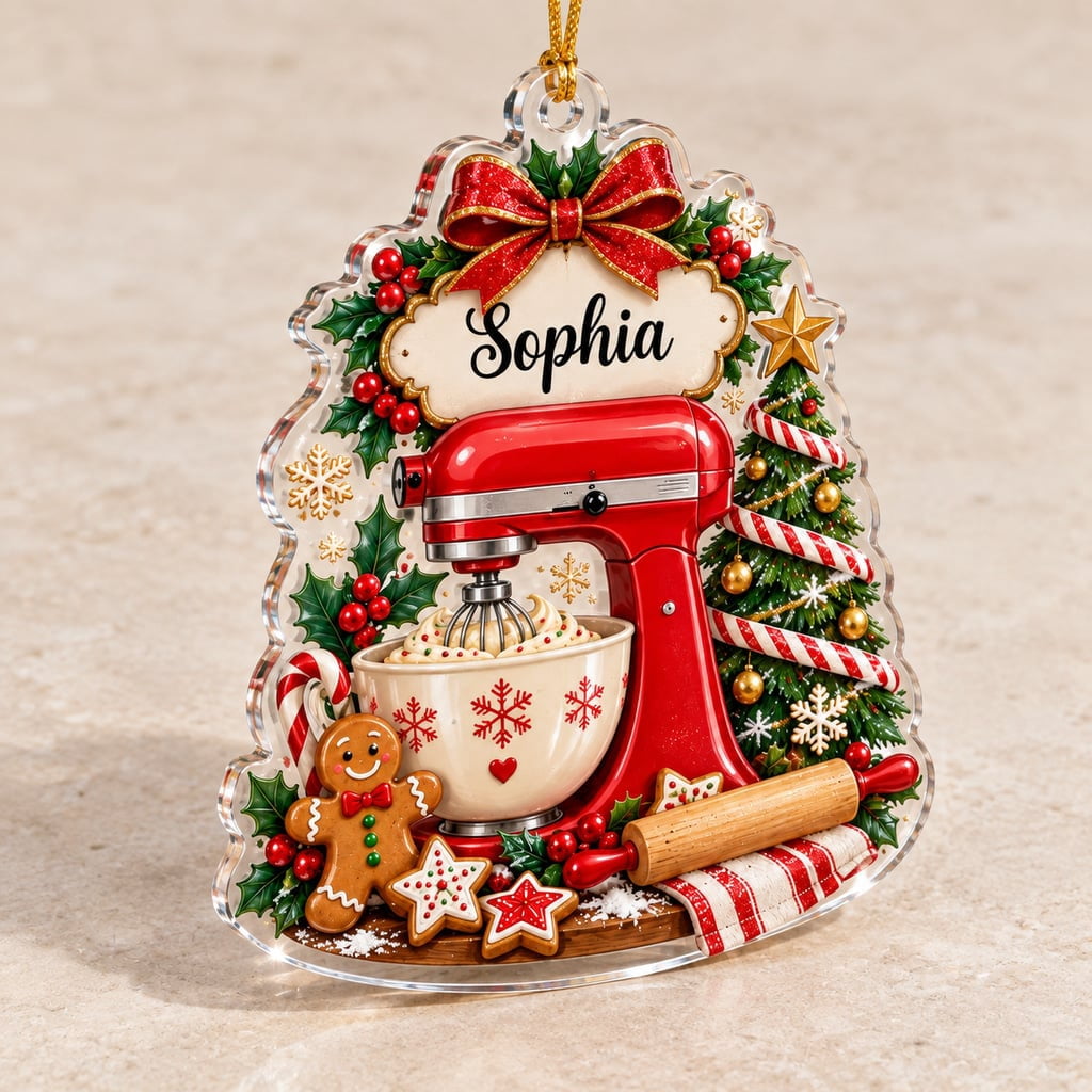 Christmas Ornament Personalized Kitchen Mixer 2026 Acrylic Tree Decor for Bakers