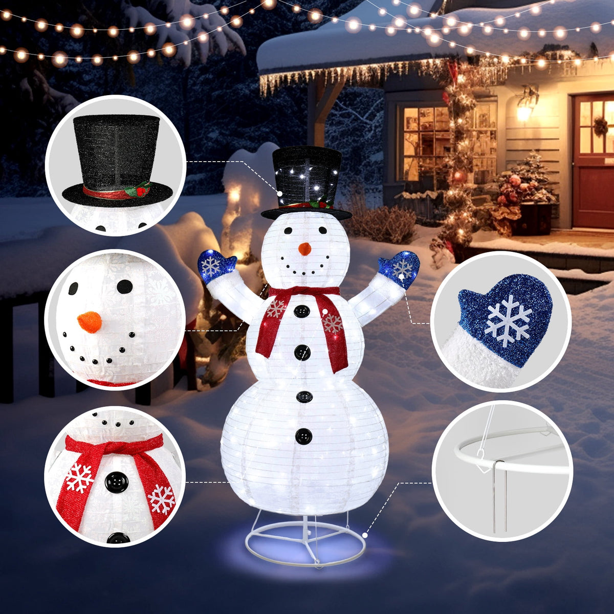 UBesGoo Top Hat Christmas Outdoor Decoration Outdoor Snowman 6FT Christmas Decorations for Home Indoor Lawn Yard