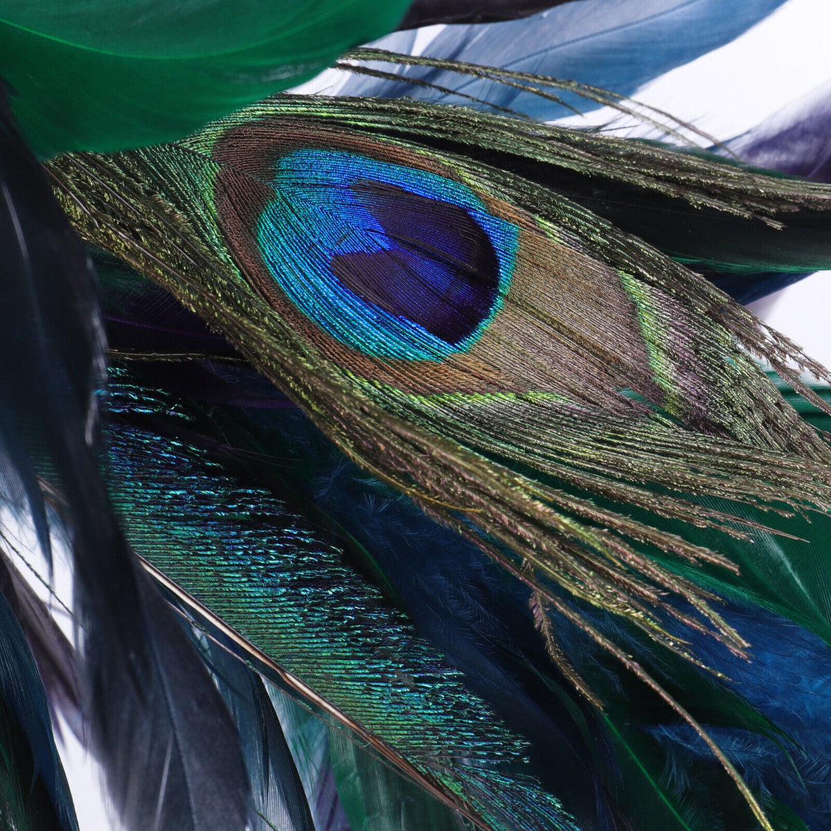 19 Inch Peacock Christmas Decorations Artificial Peacock Christmas Ornaments for Christmas Tree Christmas Natural Peacock Feather Decorations for Christmas Tree 10PCS