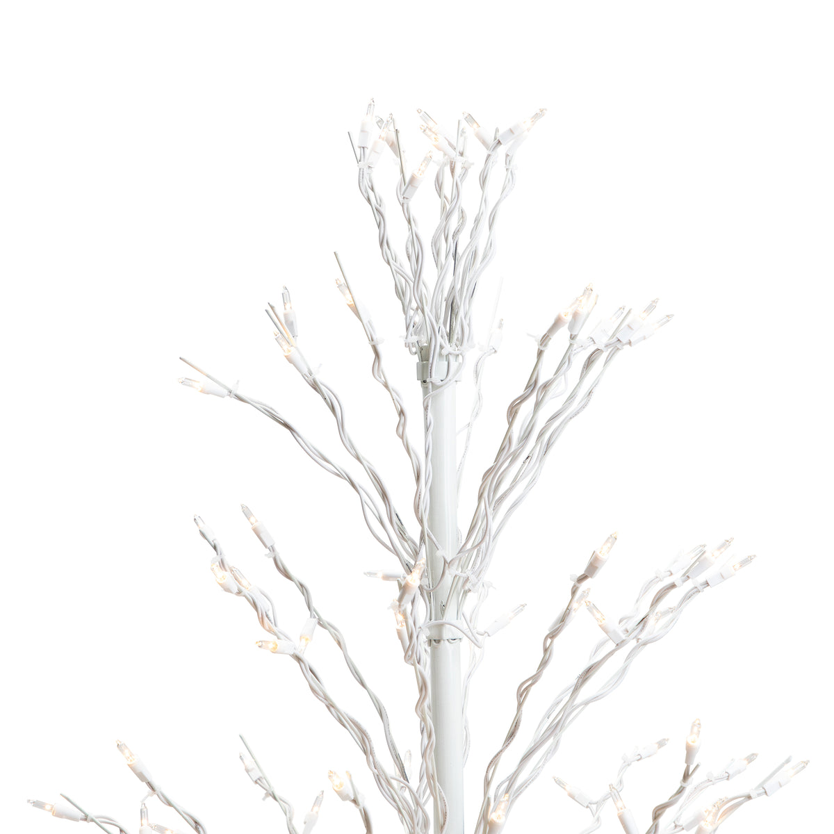 Northlight 4' White Lighted Christmas Cascade Twig Tree Outdoor Decoration - Clear Lights